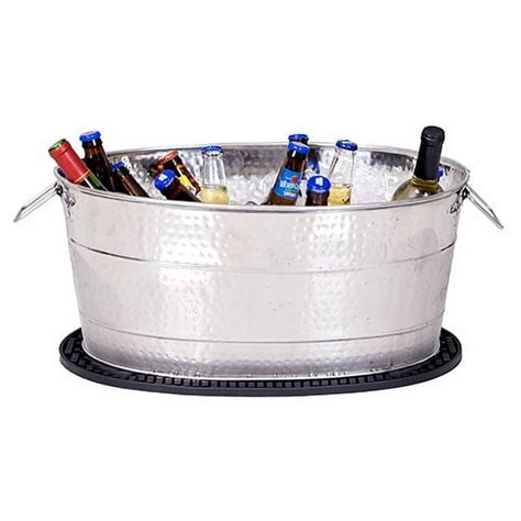 Brekx Aspen Metal Beverage Tub For Drinks With Party Mat