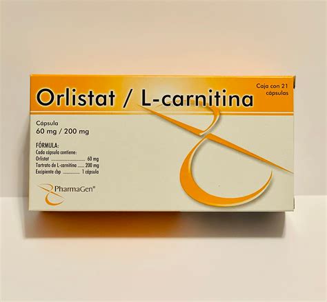 Orlistat 60mg L Carnitina 200 mg caja con 21 cápsulas wexhe