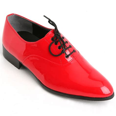 Mens Glitter Red Lace Up Oxfords Dress Shoes