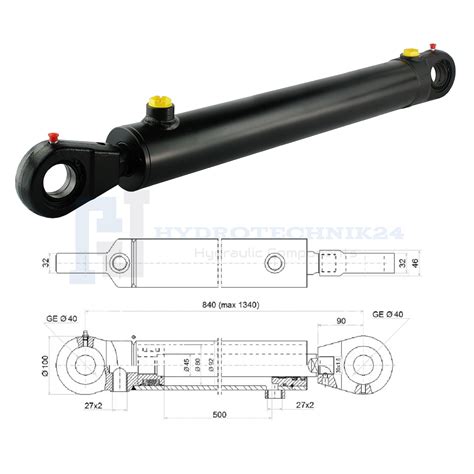 Hydraulikzylinder Doppeltwirkend Cj F Mit Gelenkaugen Mm