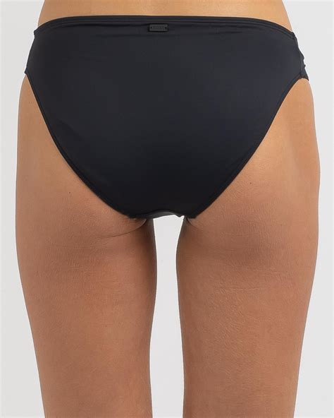 Roxy Beach Classics Hipster Bikini Bottom In Anthracite Fast Shipping