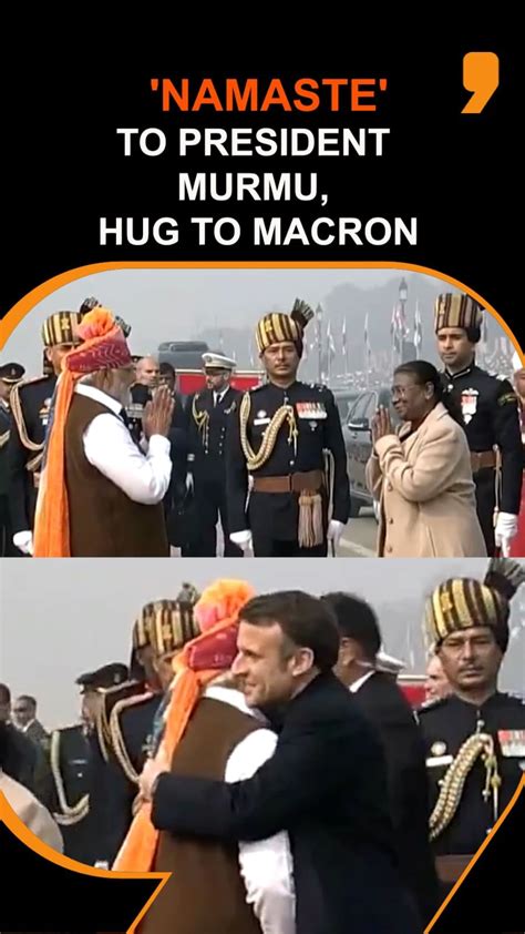 Pm Modi Welcomes Chief Guest French President Macron And Indian