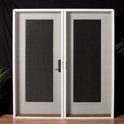 Mmi Door 72 In X 82 In White Aluminum Inswing Retractable Double Screen Door Z0364569 The