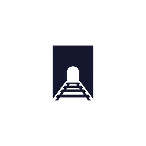 Premium Vector Railway In Tunnel Icon Tunnel Railway Vector Illustration