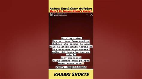 Andrew Tate And Youtubers About Imran Khan Arrest Youtube