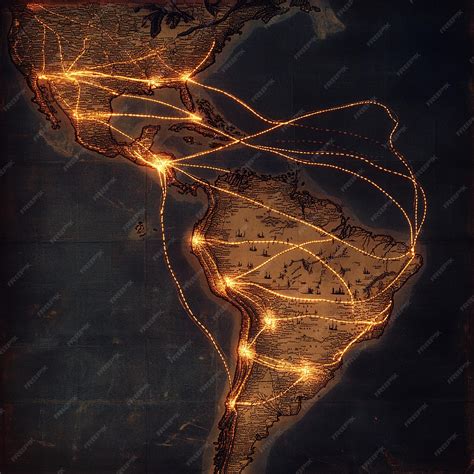 Historic Map of Transatlantic Slave Trade Routes | Premium AI-generated