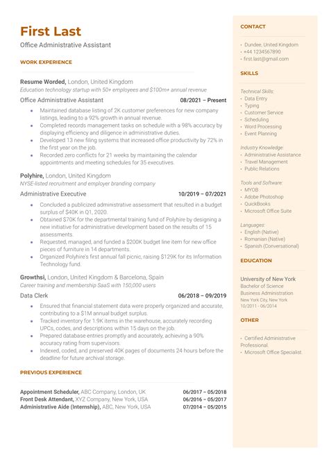 Office Administrative Assistant Resume Example for 2023 | Resume Worded