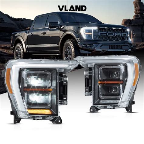 LED PROJECTOR HEADLIGHTS For 2021 2022 2023 Ford F150 F 150 Driver