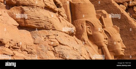 Gran Templo De Abu Simbel Abu Simbel Valle Del Nilo Egipto Stock