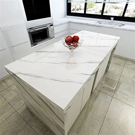 Yenhome White Marble Contact Paper For Countertops Kitchen Counter Top Peel A Ebay