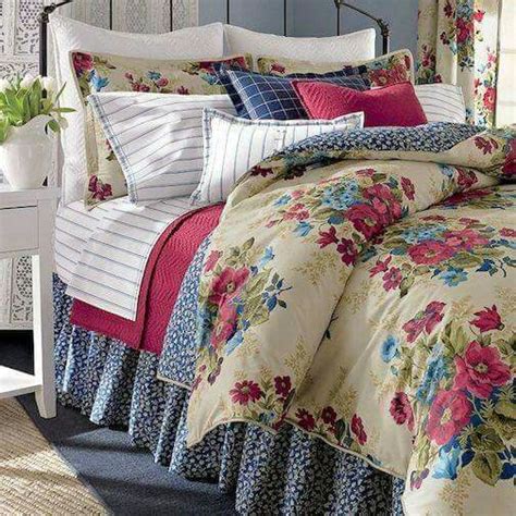 Ralph Lauren Lake House Floral 8pc Queen Comforter Sheets Shams Blue