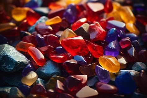 Premium AI Image | a collection of colored gemstones