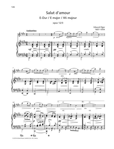 Salut D Amour E Major By Edward Elgar Sheet Music For String Solo At