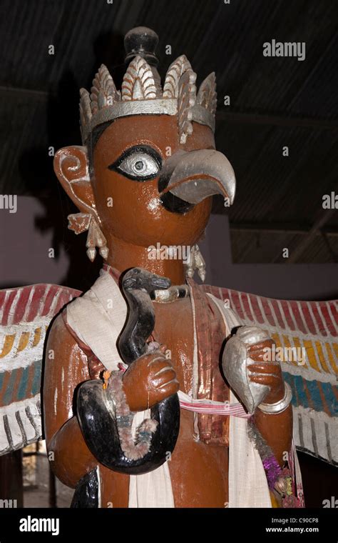 India Assam Majuli Island Satra Monastery Temple Statue Of Garuda