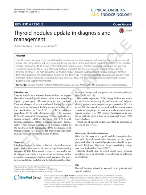 Thyroid Nodules Update In Diagnosis And Management Shrikant Tamhane1