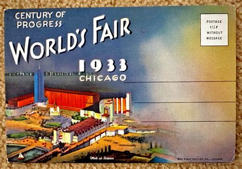 Chicago World S Fair Century Of Progress Souvenir Postcard Book Of