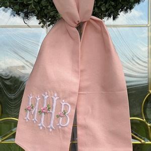 Wreath Sash With Rose Fishtail Triple Monogram Wreath Bow Front Door