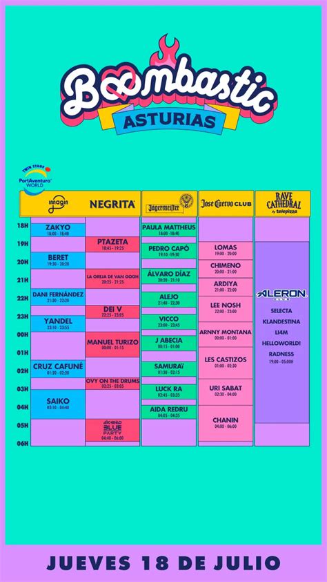 Gu A Indispensable Para El Boombastic Asturias Los Horarios De Los