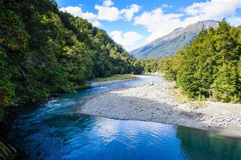 Large-Beautiful Haast river, Haast Pass, South Island, New Zealand ...