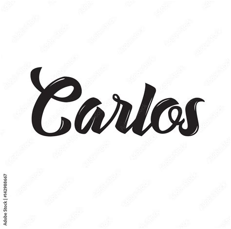 Carlos Text Design Vector Calligraphy Typography Poster Vector De