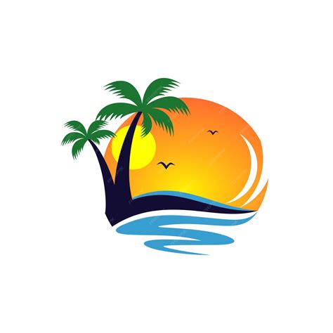 Plantilla de vector de diseño de logotipo de playa de verano | Vector