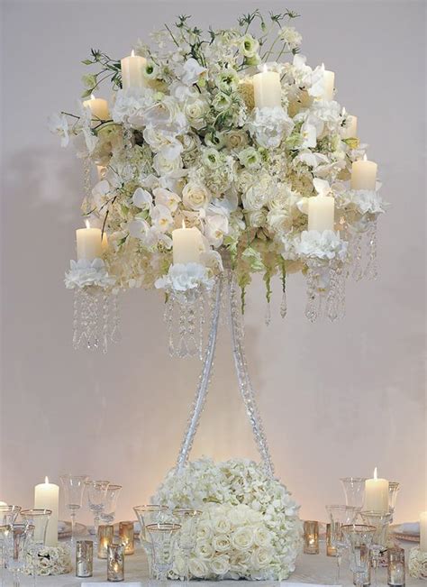 White wedding flowers centerpieces, Wedding centerpieces, White wedding ...