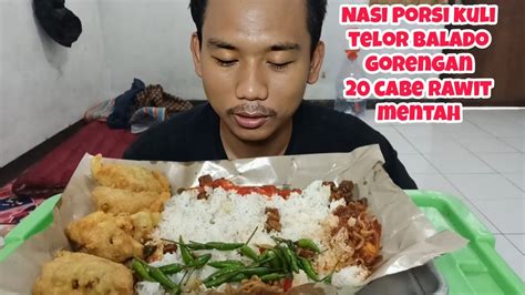 Nikmatnya Mukbang Nasi Padang Jumbo Telor Balado Gorengan Cabe