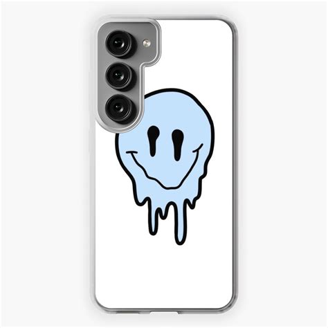 Pastel Blue Drippy Smiley Face Sticker For Sale By Zarapatel Redbubble