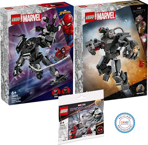 Lego Marvel Set 76276 Venom Mech Vs Miles Morales 76277 War Machine Mech And 30443