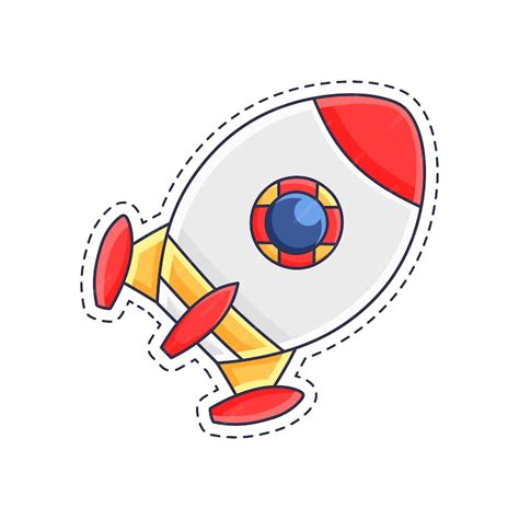 Premium Vector | Cute sticker illustration of rocket and spaceship model 9