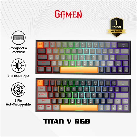 Gamen Mechanical Gaming Keyboard Keys Titan V Full Rgb Light Keyboard Hot Swappable