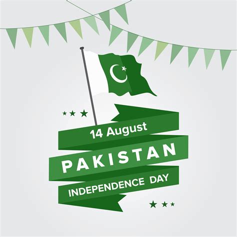 Happy Independence Day 14 August Pakistan Greeting Card 325049 Vector ...