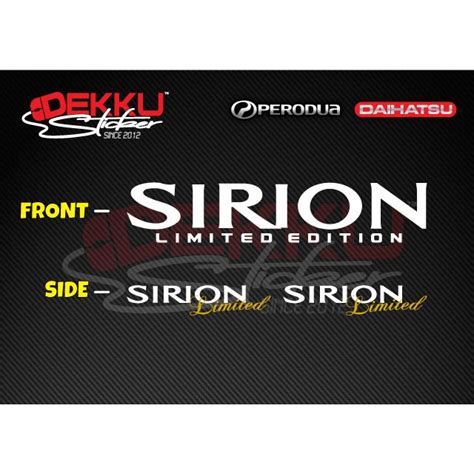 Sticker SIRION Limited Edition For Perodua Myvi Shopee Malaysia