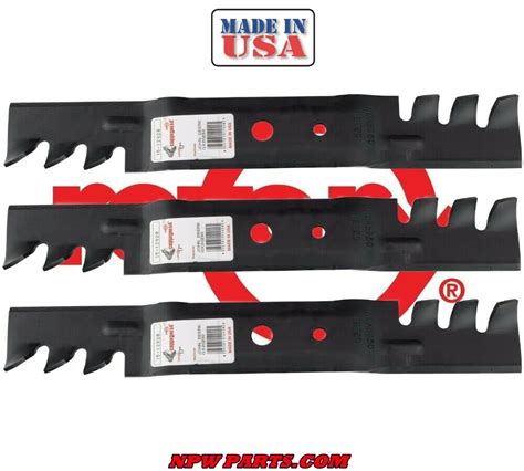 3 Pack Mulching Blades For John Deere 48 L120 And L130 Gx20819 Gx20250 Npwpartscom