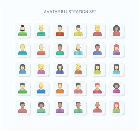 Multiracial Avatar User Profile Flat Icon Pack 18844159 Vector Art At Vecteezy