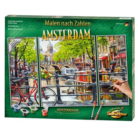 Kit Pictura Cu Numere Triptic Amsterdam X Cm Schipper