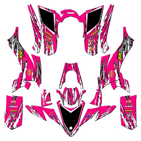 Yfz Shredder Pink Senge Graphics Kit Compatible With