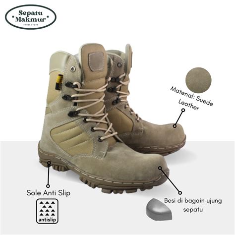 Jual SEPATU BOOTS PRIA SAFETY UJUNG BESI DLT CHEAP TINGGI 8INC TACTICAL