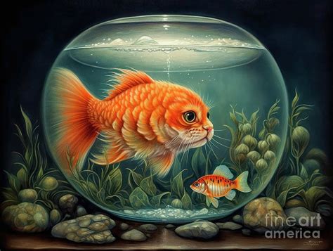 The Cat Fish Digital Art By Jutta Maria Pusl Pixels