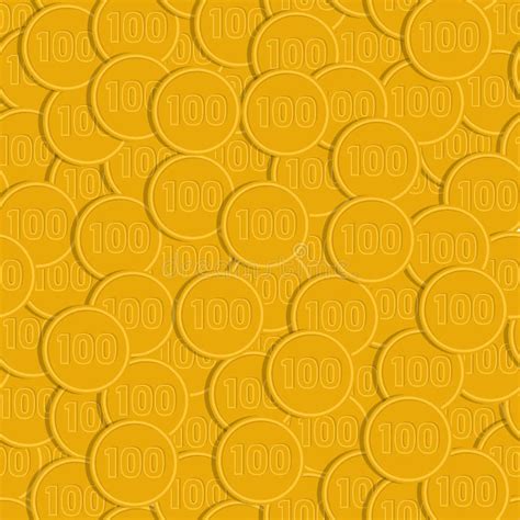 Seamless Pattern Of Gold Coins Stock Vector Illustration Of Paper