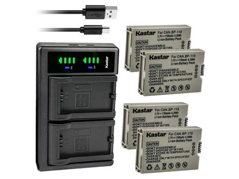 Kastar BP 110 Fully Decoded Battery 4 Pack And LTD2 USB Charger