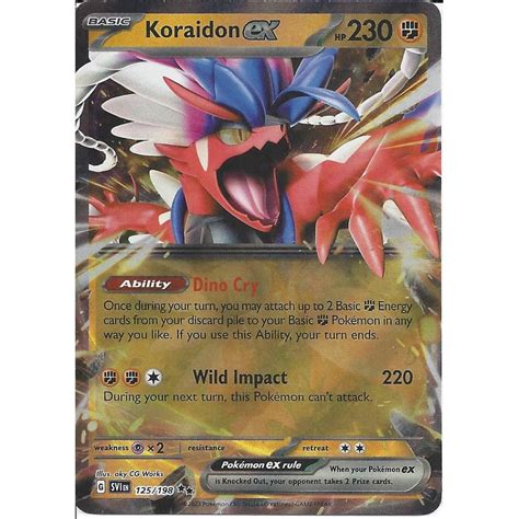 Pokemon Trading Card Game Koraidon Ex Rare Double Card Sv