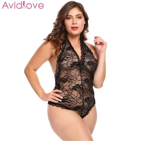 Avidlove Women Plus Size Bodystocking Sexy Costumes Bodysuit Teddy