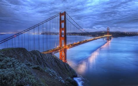 The Golden Gate Bridge At Dusk Macbook Air Wallpaper Download