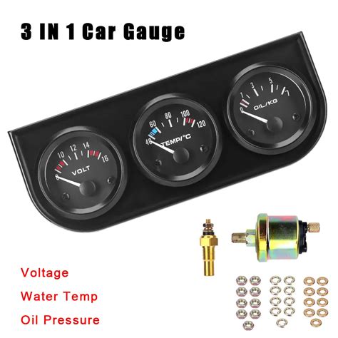 Universal Car Meter Painel Triplo Man Metro De Leo Temp Sensor Temp