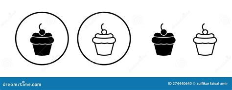 Cup Cake Icon Cake Icon Bakery Muffin Stock Vector Illustration