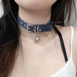 S Rabbit 牛仔项圈明线布艺彩色y2k辣妹千禧朋克亚文化小众choker 阿里巴巴