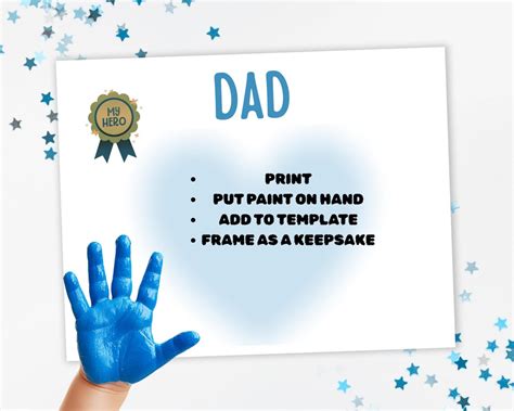 Fathers Day Handprint Craft Printable Dad Grandpa Handprint Art