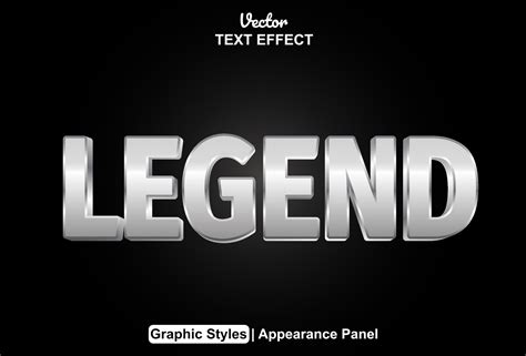 legend text effect with silver color graphic style and editable ...