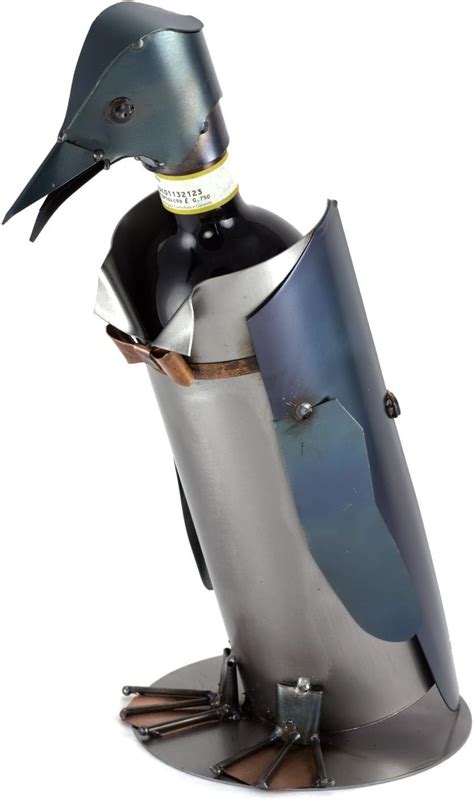 Steelman I Nuts And Bolts Sculpture Penguin Wine Bottle Holder I